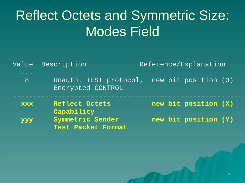 TWAMP Features – Reflect OCTETS draft - slide 7 of 13