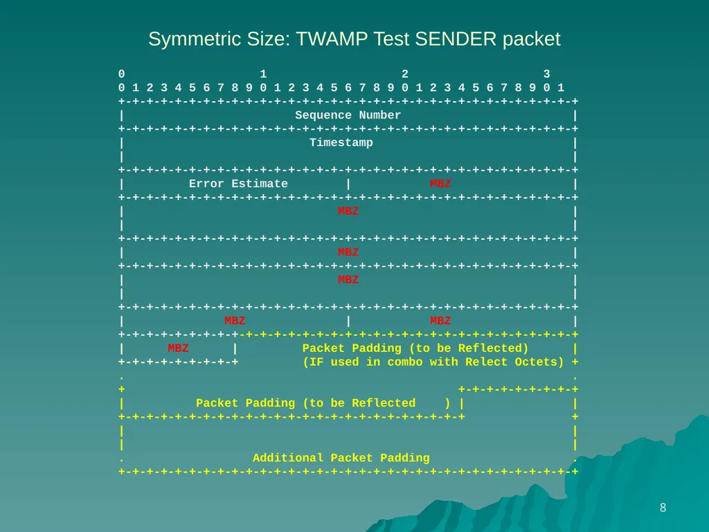 TWAMP Features – Reflect OCTETS draft - slide 8 of 13