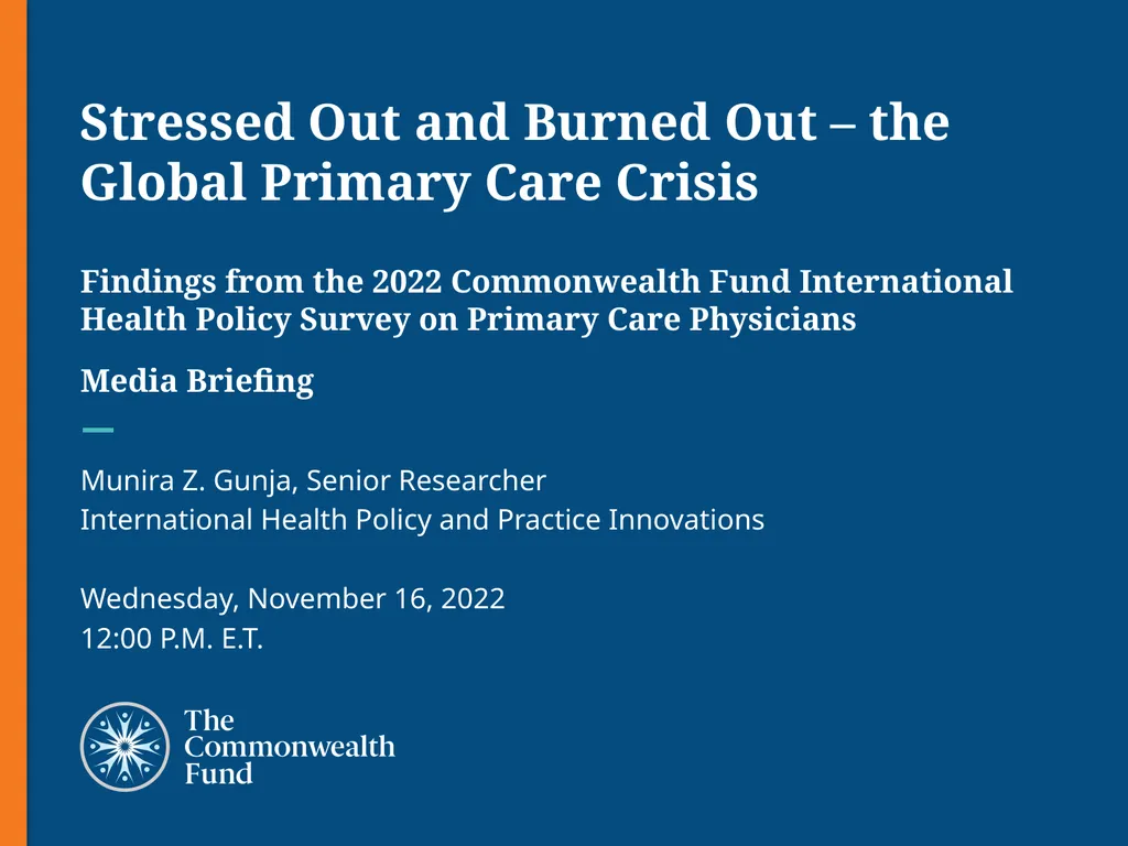 Munira Z. Gunja, Senior Researcher International - slide 1 of 10