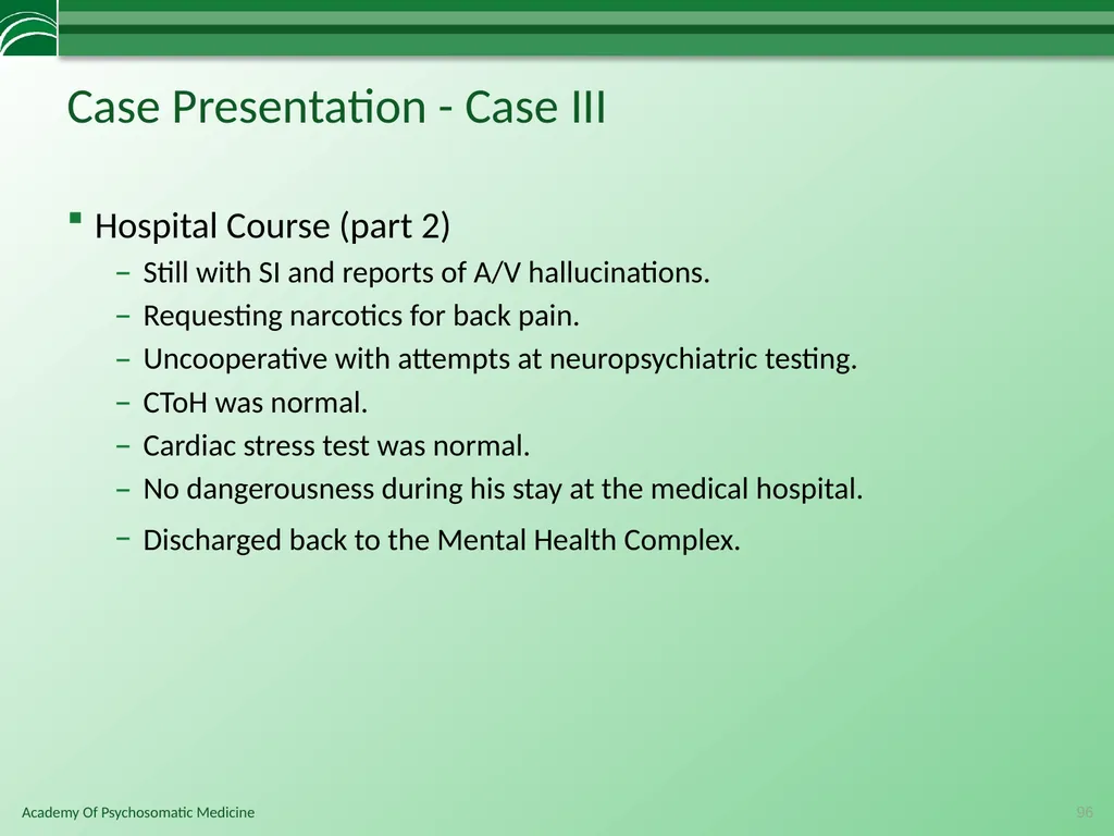 Somatoform Disorders, Factitious Disorder and - slide 96 of 97