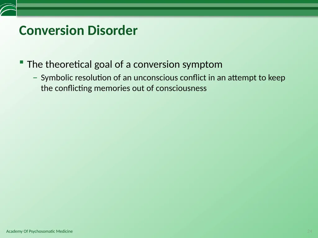 Somatoform Disorders, Factitious Disorder and - slide 24 of 97
