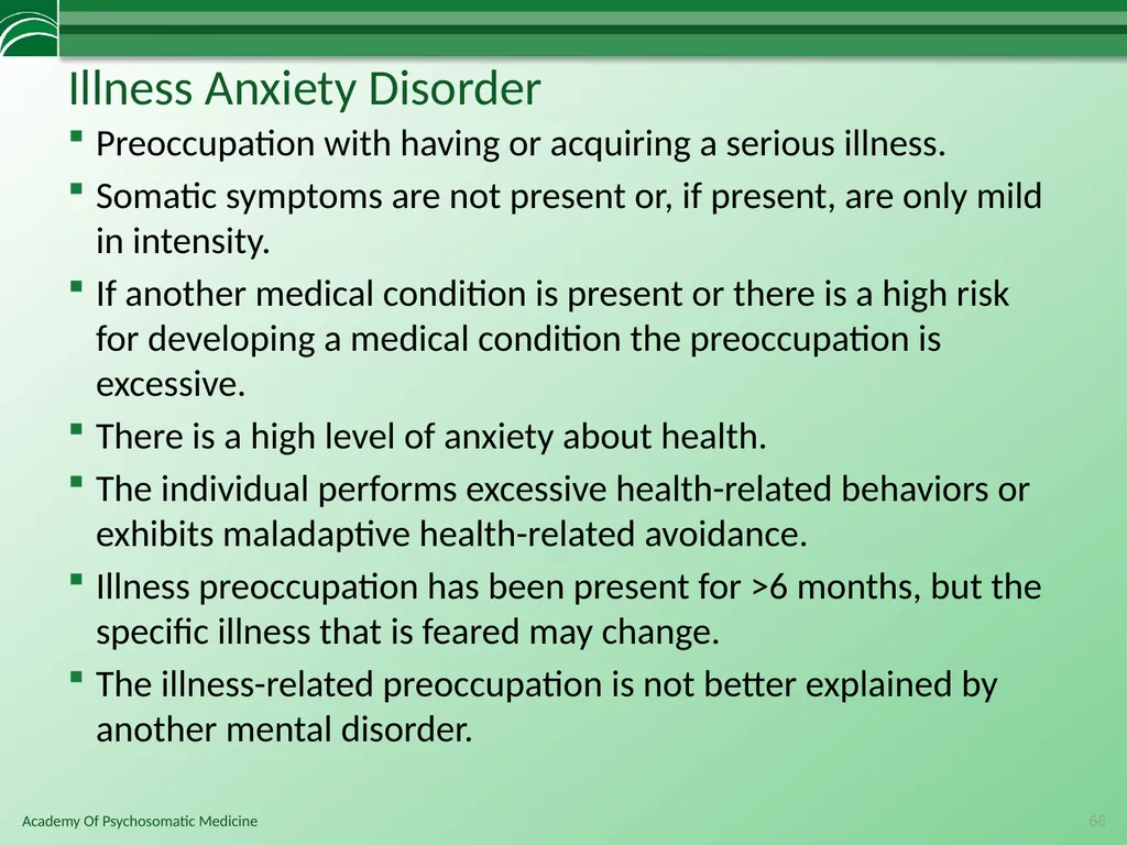 Somatoform Disorders, Factitious Disorder and - slide 66 of 97
