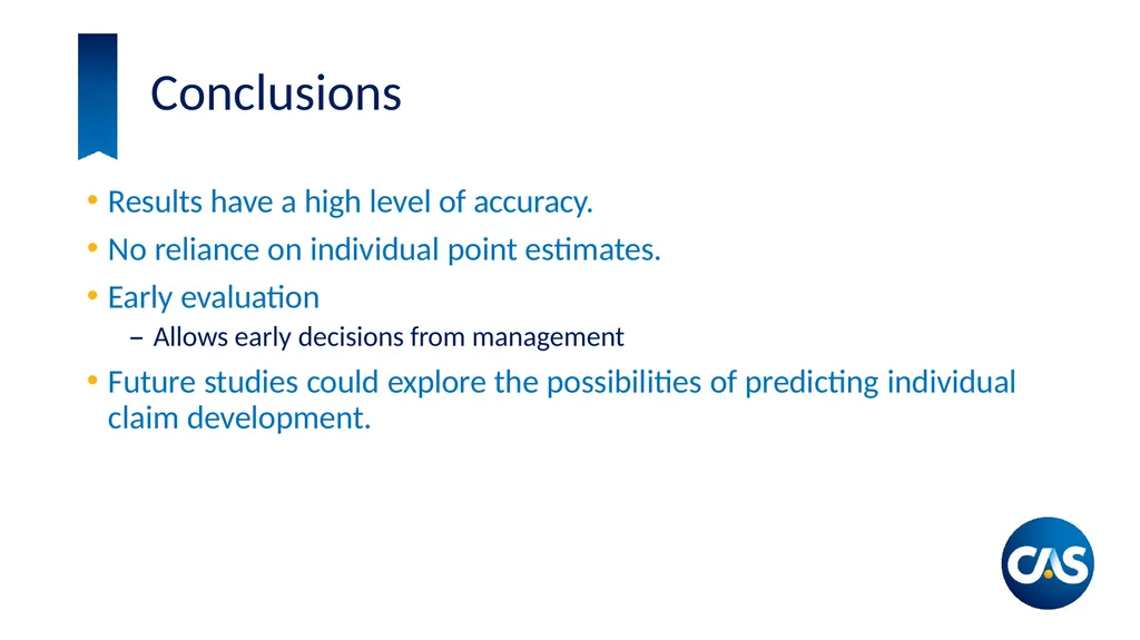 Estimation of Individual Claim Liabilities A - slide 24 of 28