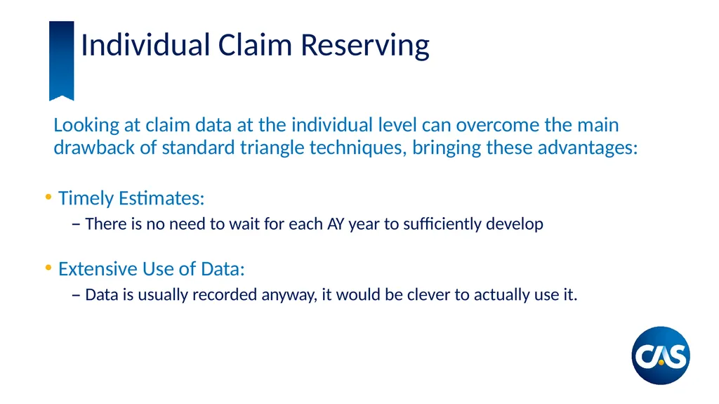 Estimation of Individual Claim Liabilities A - slide 9 of 28