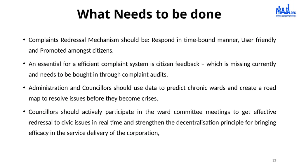 Report on Civic Issues Registered by Citizens and - slide 13 of 13