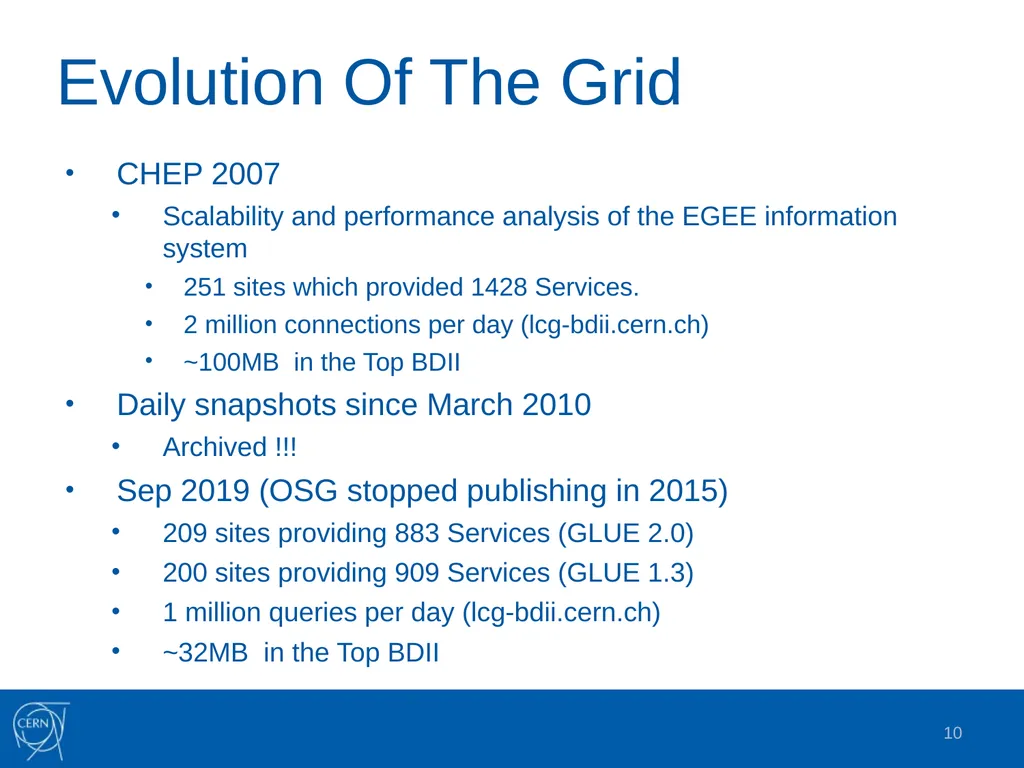 Grid Information Systems: Past, Present and Future - slide 10 of 16