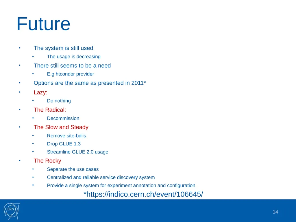 Grid Information Systems: Past, Present and Future - slide 14 of 16