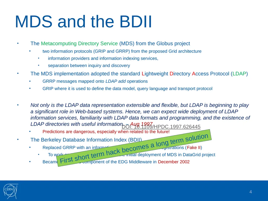 Grid Information Systems: Past, Present and Future - slide 4 of 16