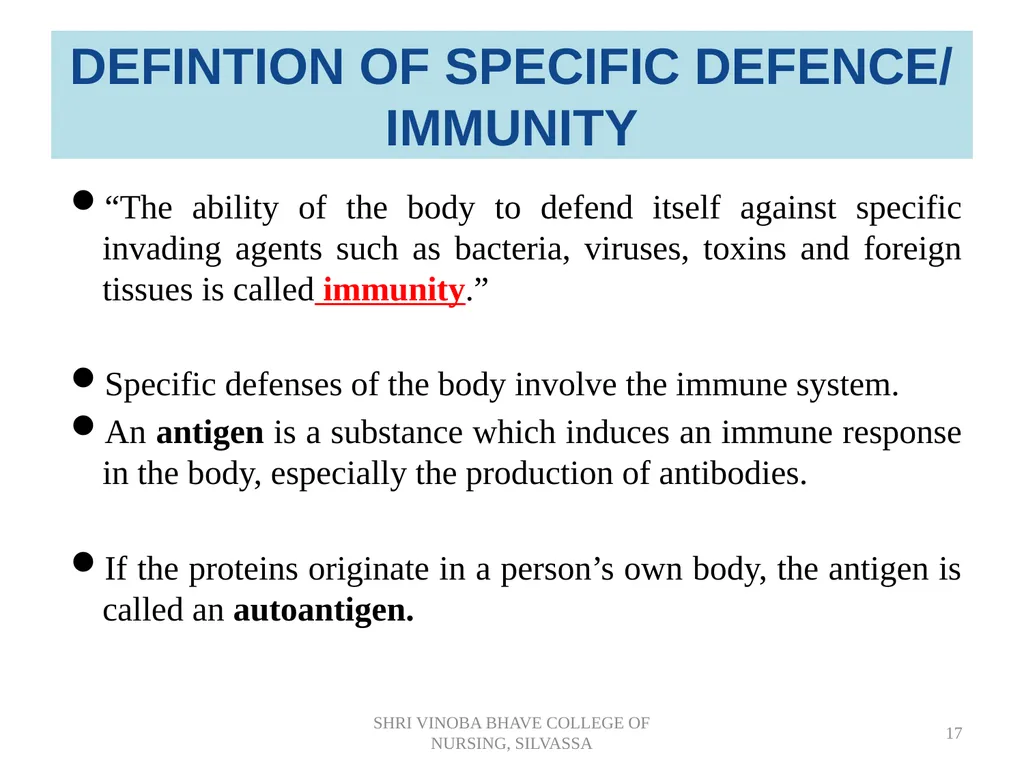BODY DEFENSES Introduction: Every human being has - slide 17 of 27