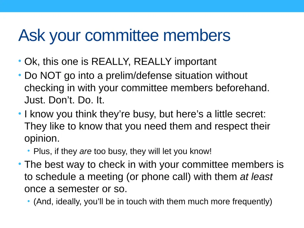 Preparing for your qualifying exam or defense Yes - slide 4 of 13