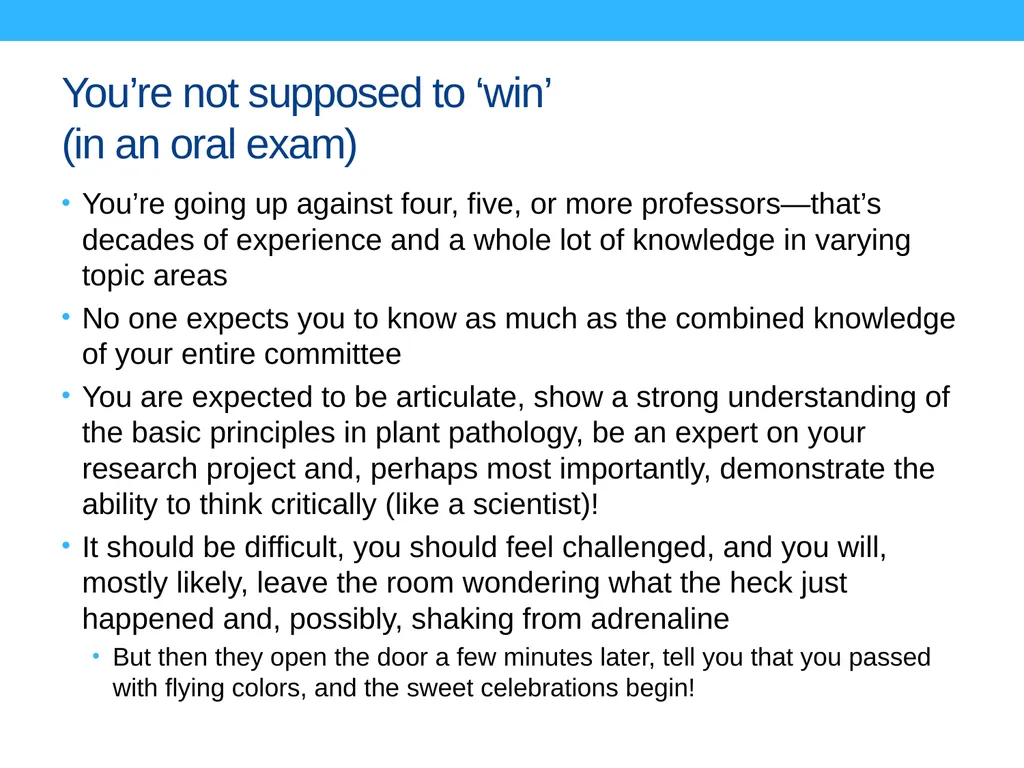 Preparing for your qualifying exam or defense Yes - slide 9 of 13