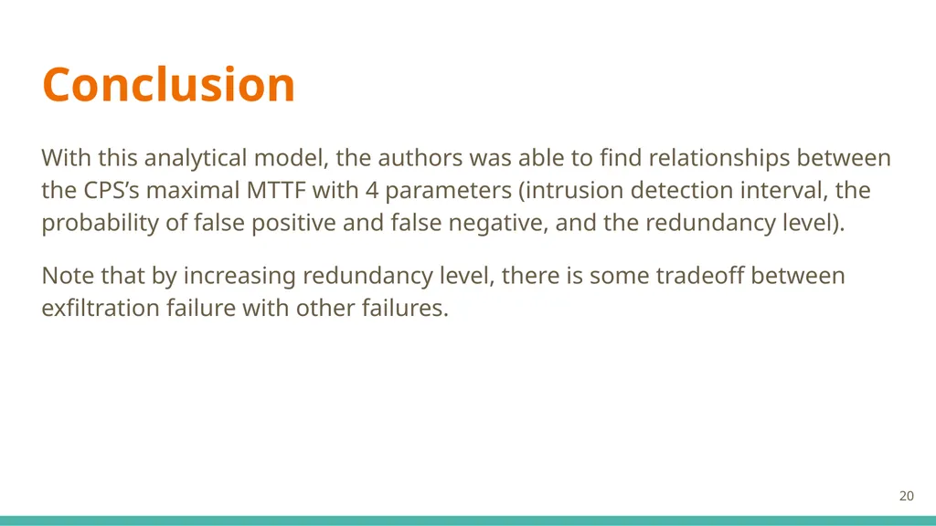 Modeling and Analysis of Attacks and Counter - slide 20 of 20