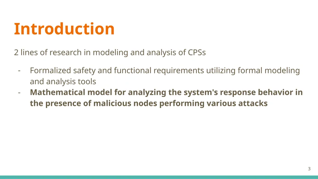 Modeling and Analysis of Attacks and Counter - slide 3 of 20
