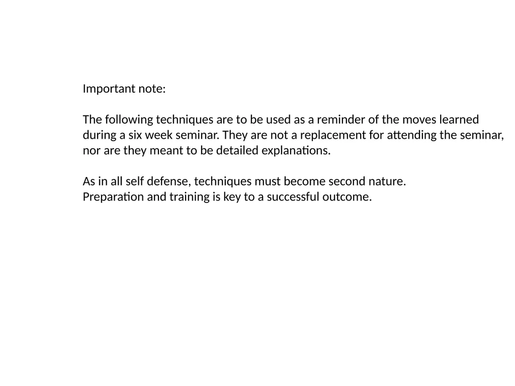 SELF DEFENSE 1 TECHNIQUES (short program) - slide 2 of 5
