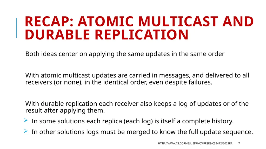 CS5412 / Replication and Consistency - slide 7 of 22