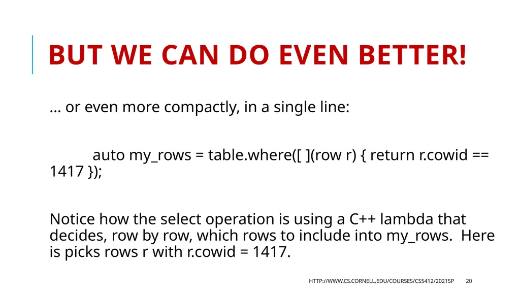 CS 5412/Lecture 18 Accessing Collections Ken - slide 20 of 44