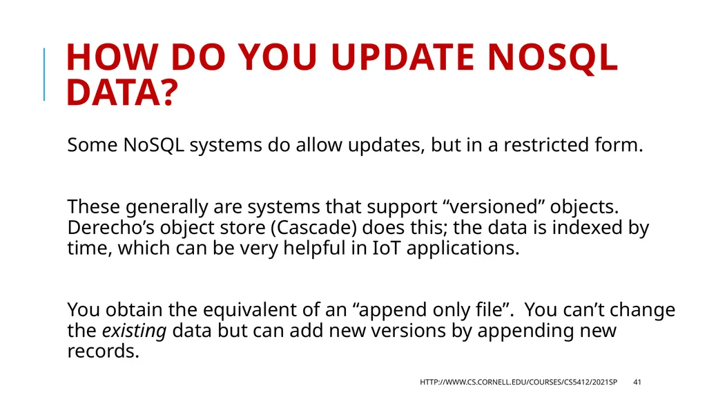 CS 5412/Lecture 18 Accessing Collections Ken - slide 41 of 44