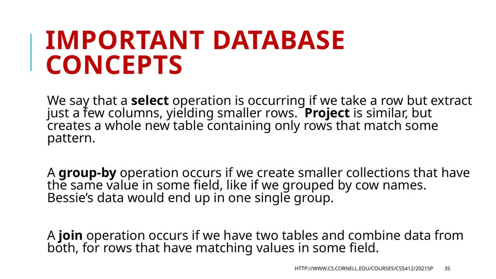 CS 5412/Lecture 18 Accessing Collections Ken - slide 35 of 44