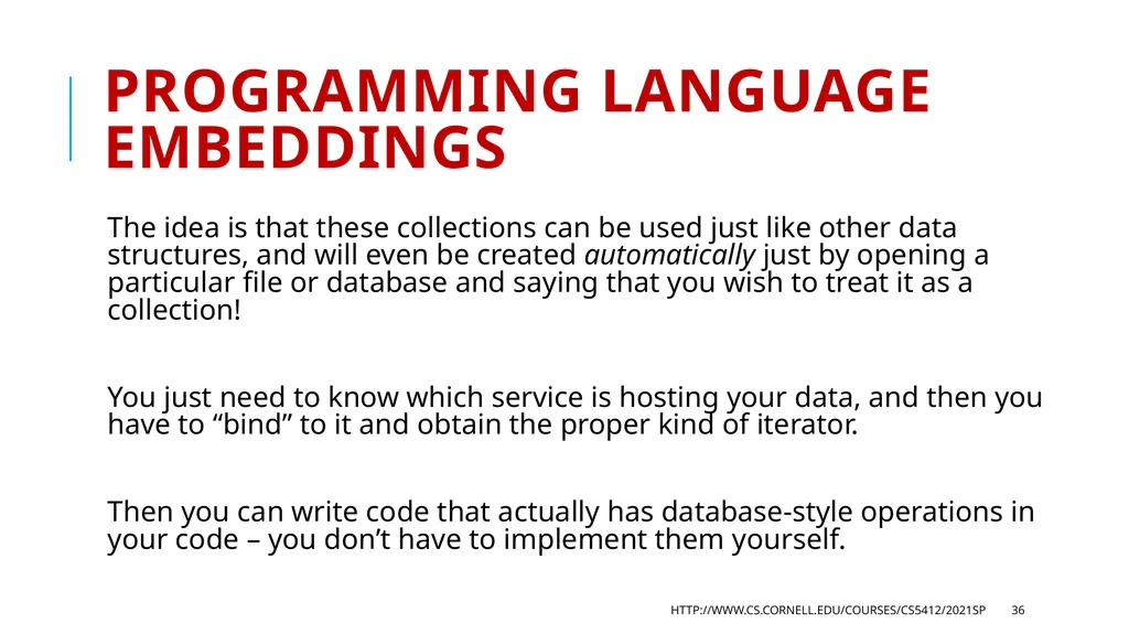 CS 5412/Lecture 18 Accessing Collections Ken - slide 36 of 44