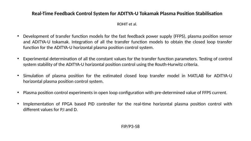 Real-Time Feedback Control System for ADITYA-U
