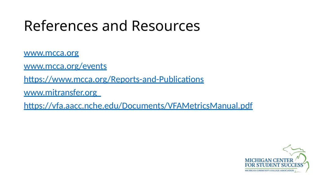 Voluntary Framework of Accountability for Student - slide 34 of 34
