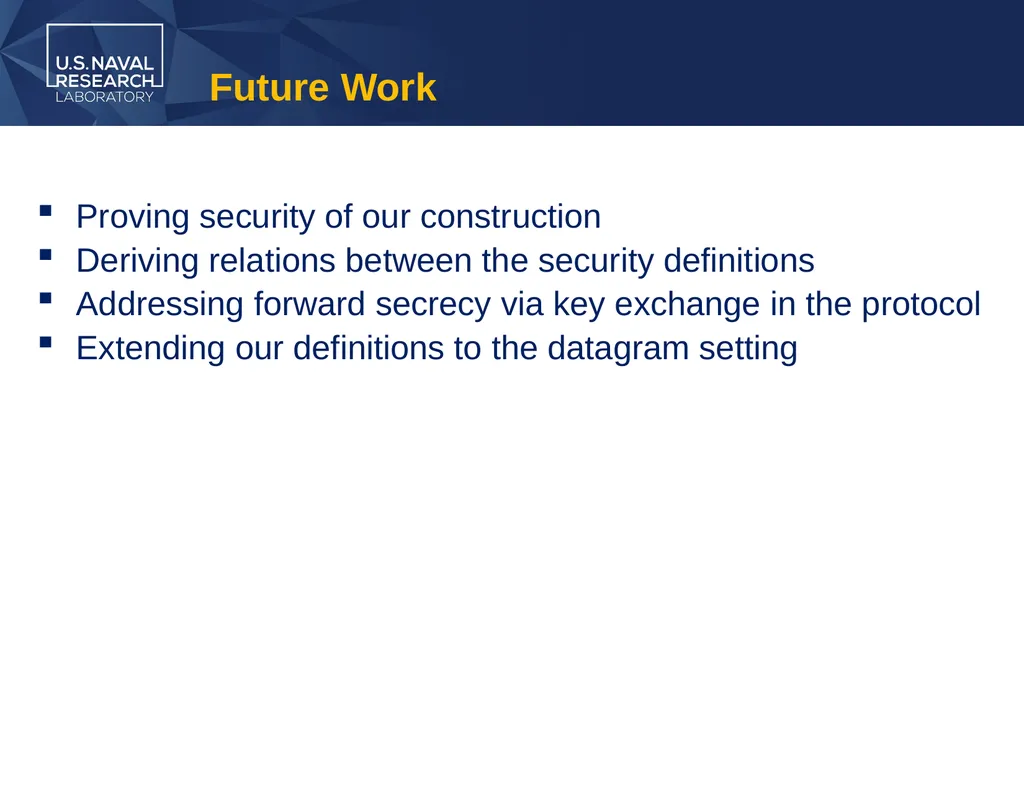 Security Notions for Fully Encrypted Protocols - slide 23 of 23