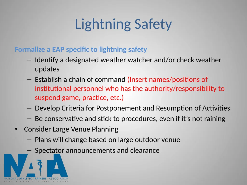 Lightning Safety in Intercollegiate Athletics - slide 2 of 10