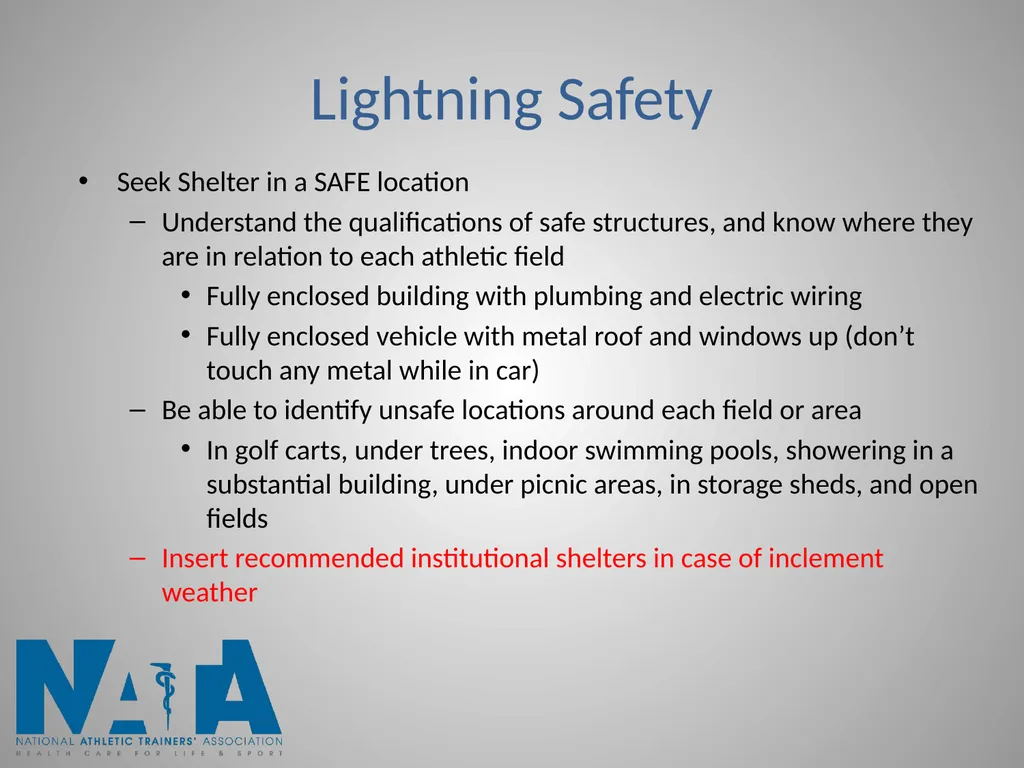 Lightning Safety in Intercollegiate Athletics - slide 6 of 10