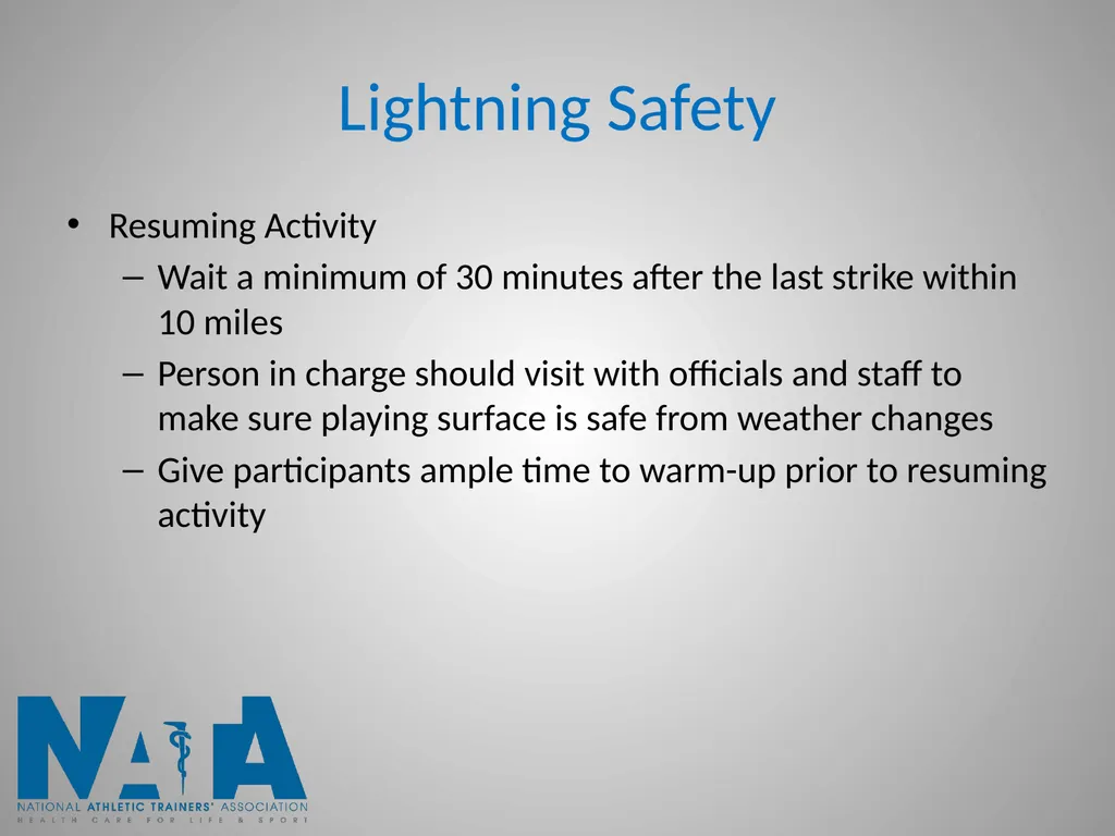 Lightning Safety in Intercollegiate Athletics - slide 8 of 10