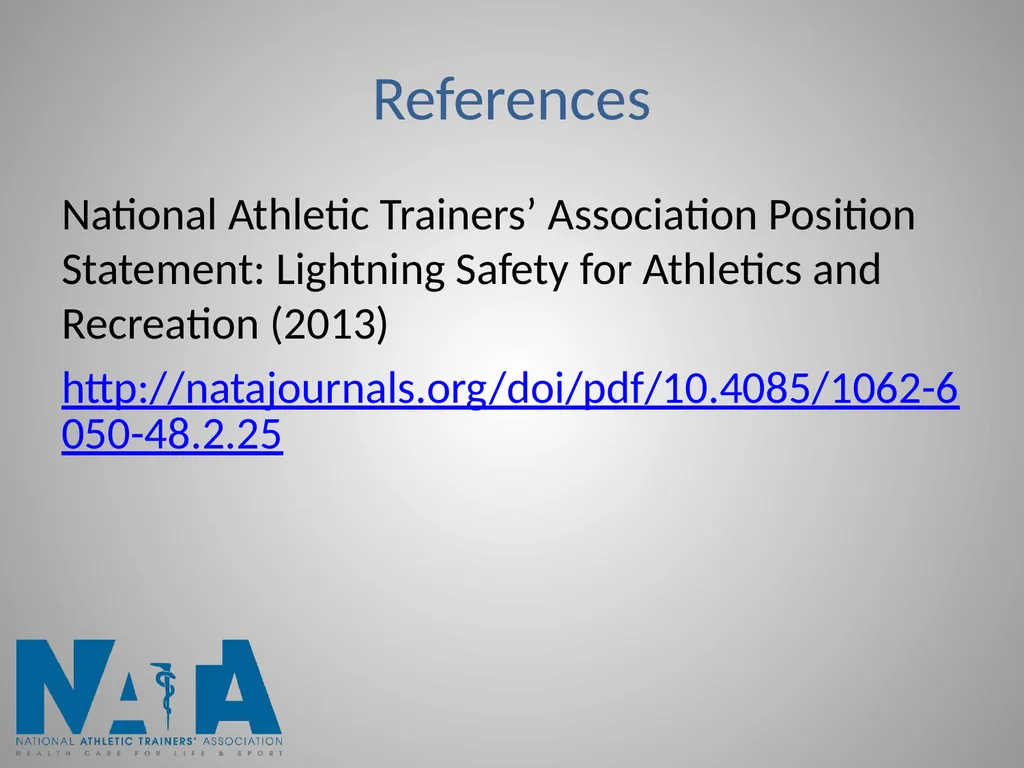 Lightning Safety in Intercollegiate Athletics - slide 10 of 10
