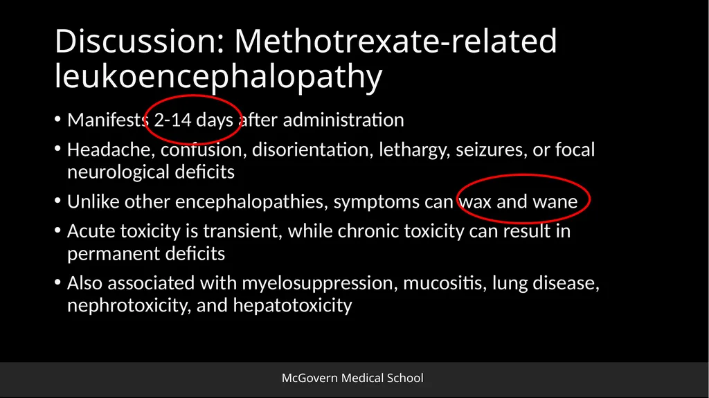 Methotrexate-related Leukoencephalopathy Sungita - slide 12 of 20
