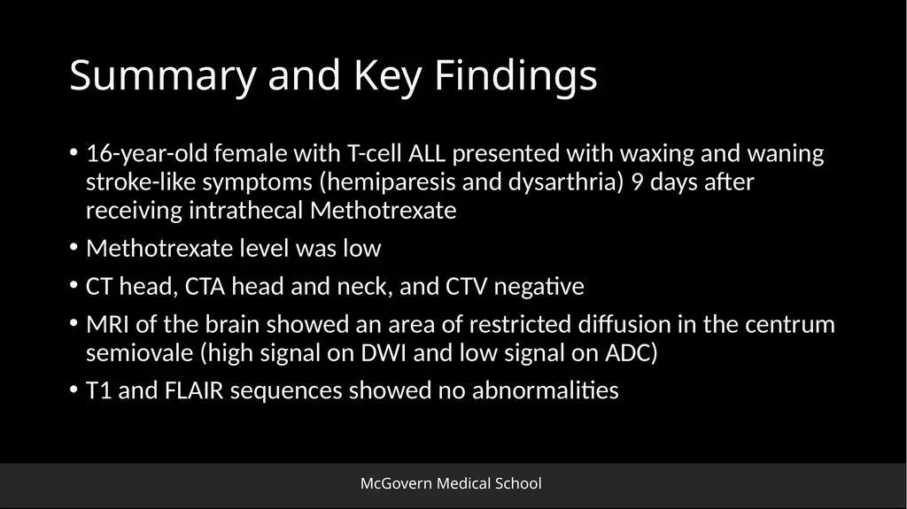 Methotrexate-related Leukoencephalopathy Sungita - slide 9 of 20