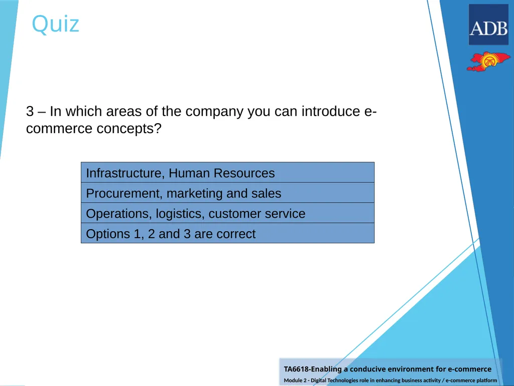Quiz After studying all contents of the module, - slide 5 of 8