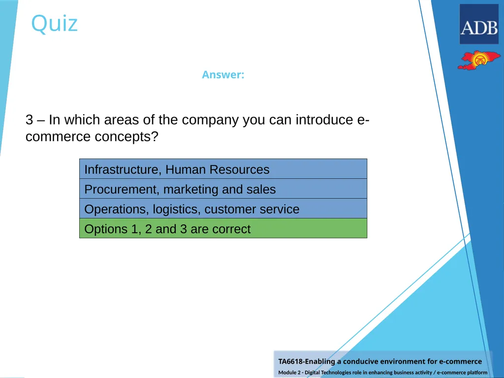Quiz After studying all contents of the module, - slide 6 of 8