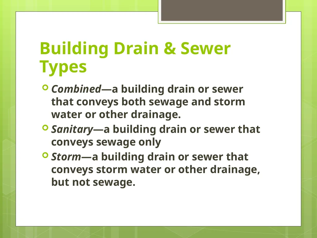 Chapter 3.1 Storm Drainage Sizing Building Drain & - slide 3 of 23