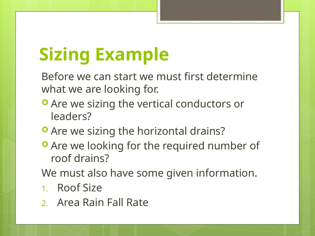 Chapter 3.1 Storm Drainage Sizing Building Drain & - slide 6 of 23