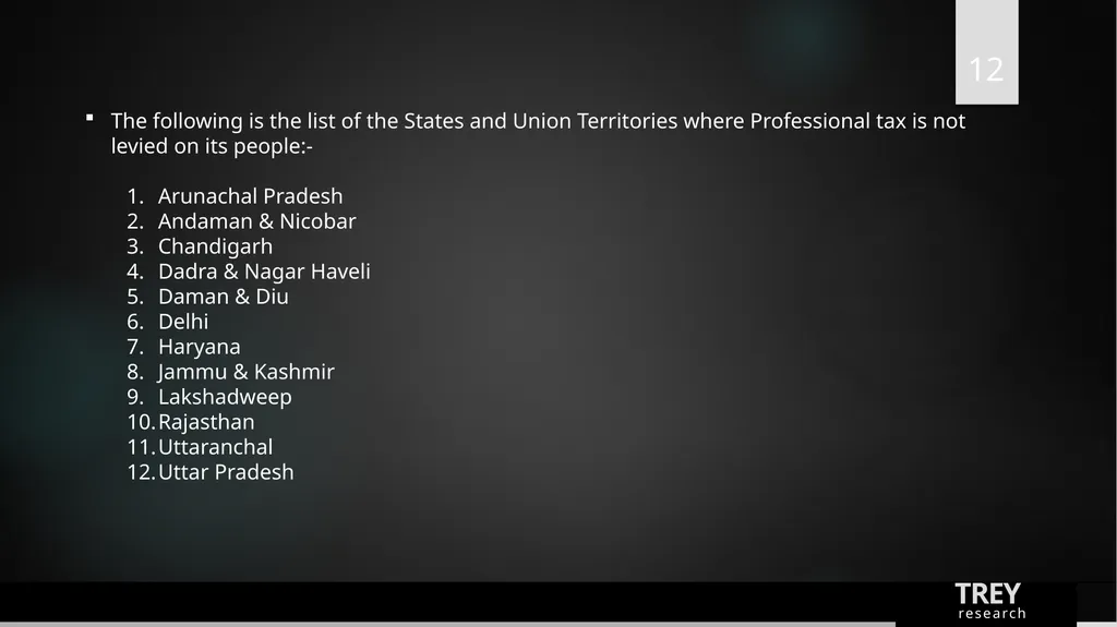 PROFESSIONAL TAX Prepared By PAMS Professional - slide 12 of 16