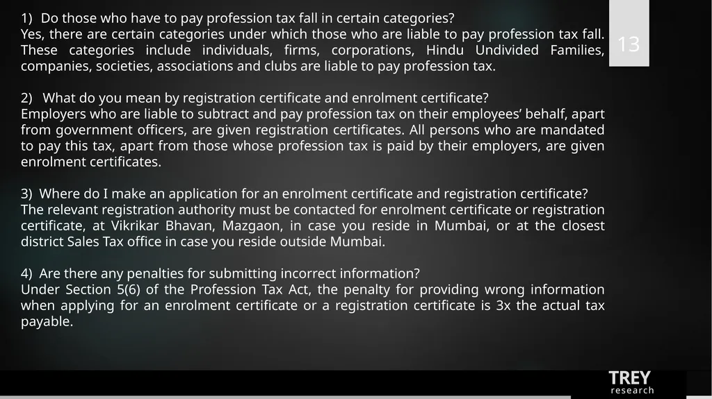 PROFESSIONAL TAX Prepared By PAMS Professional - slide 13 of 16