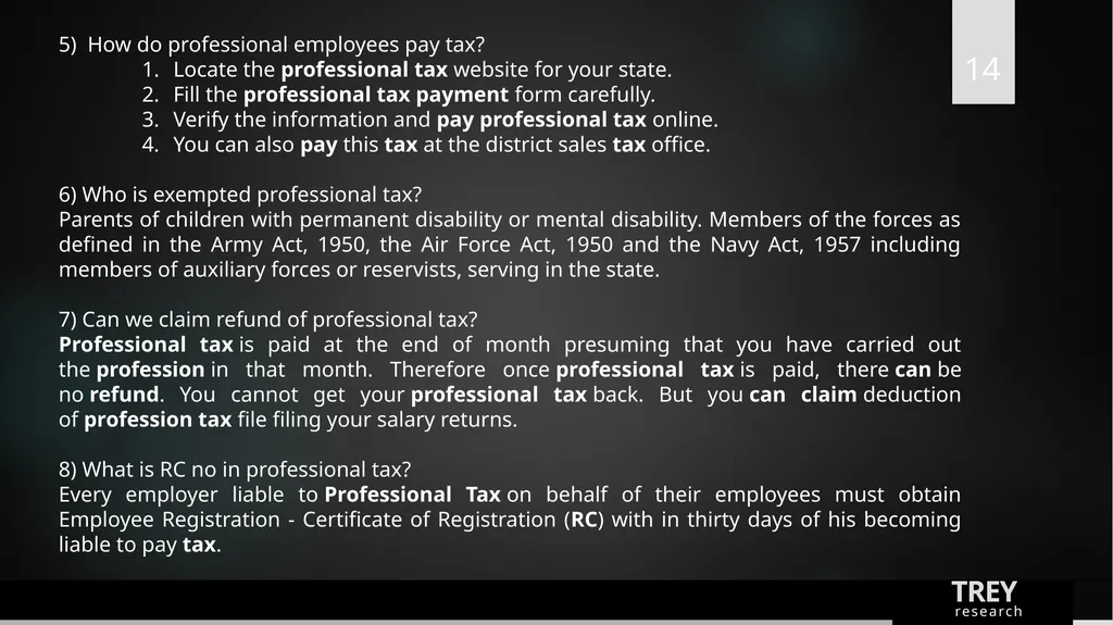 PROFESSIONAL TAX Prepared By PAMS Professional - slide 14 of 16
