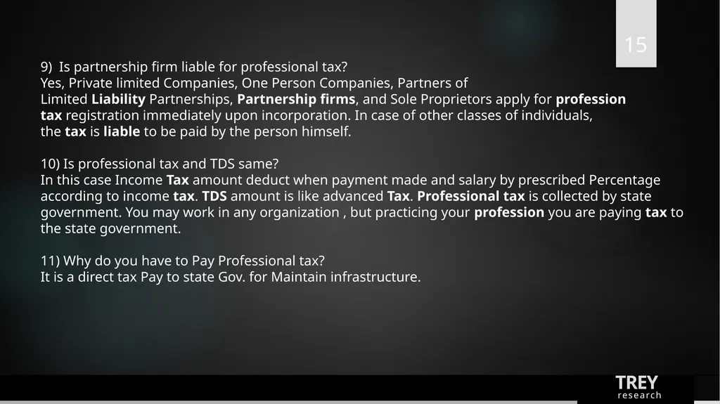 PROFESSIONAL TAX Prepared By PAMS Professional - slide 15 of 16