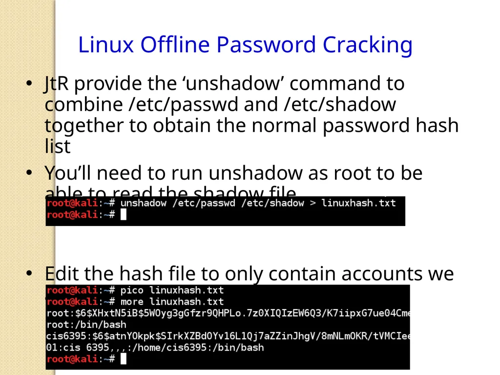 Penetration Testing Offline Password Cracking CIS - slide 14 of 15