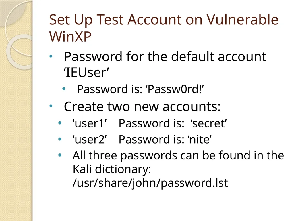 Penetration Testing Offline Password Cracking CIS - slide 5 of 15