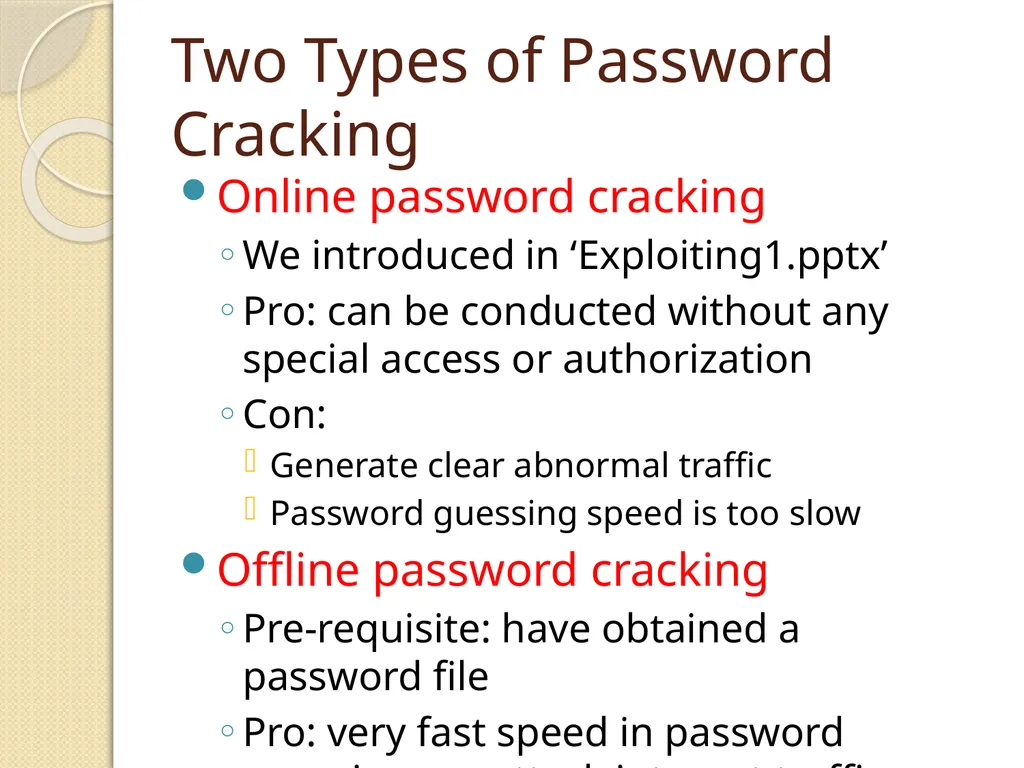 Penetration Testing Offline Password Cracking CIS - slide 3 of 15