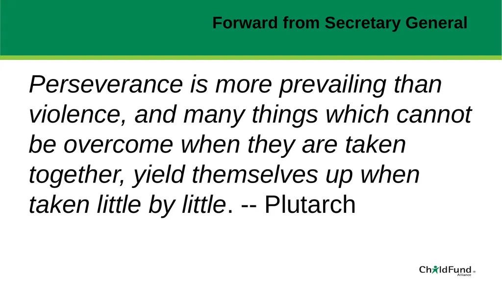 ChildFund Alliance Five Year Strategic Plan - slide 2 of 45