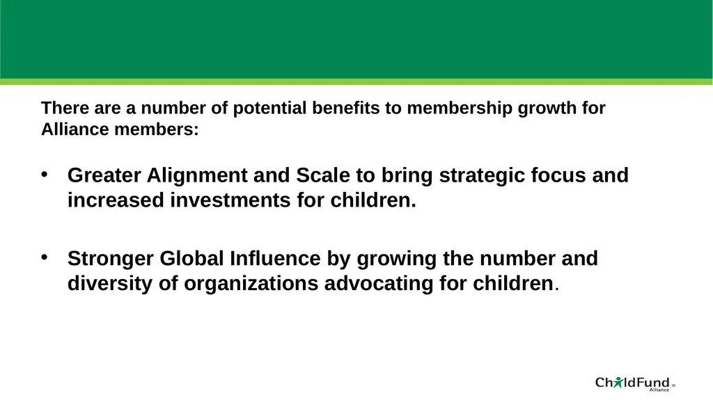 ChildFund Alliance Five Year Strategic Plan - slide 42 of 45