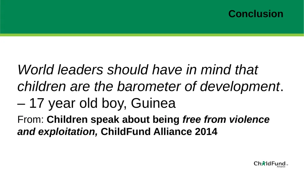 ChildFund Alliance Five Year Strategic Plan - slide 45 of 45