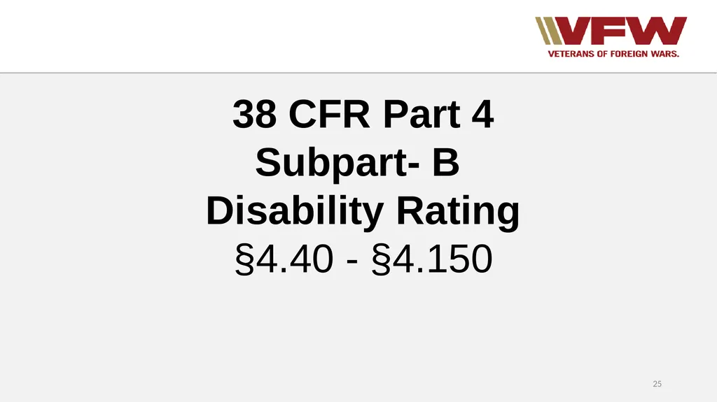 38 CFR Part 4 Schedule for Rating Disabilities 1 - slide 25 of 84