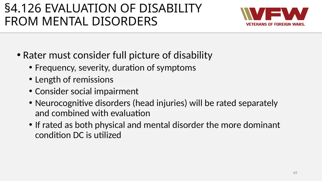 38 CFR Part 4 Schedule for Rating Disabilities 1 - slide 69 of 84
