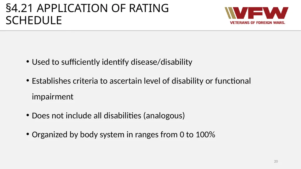 38 CFR Part 4 Schedule for Rating Disabilities 1 - slide 20 of 84